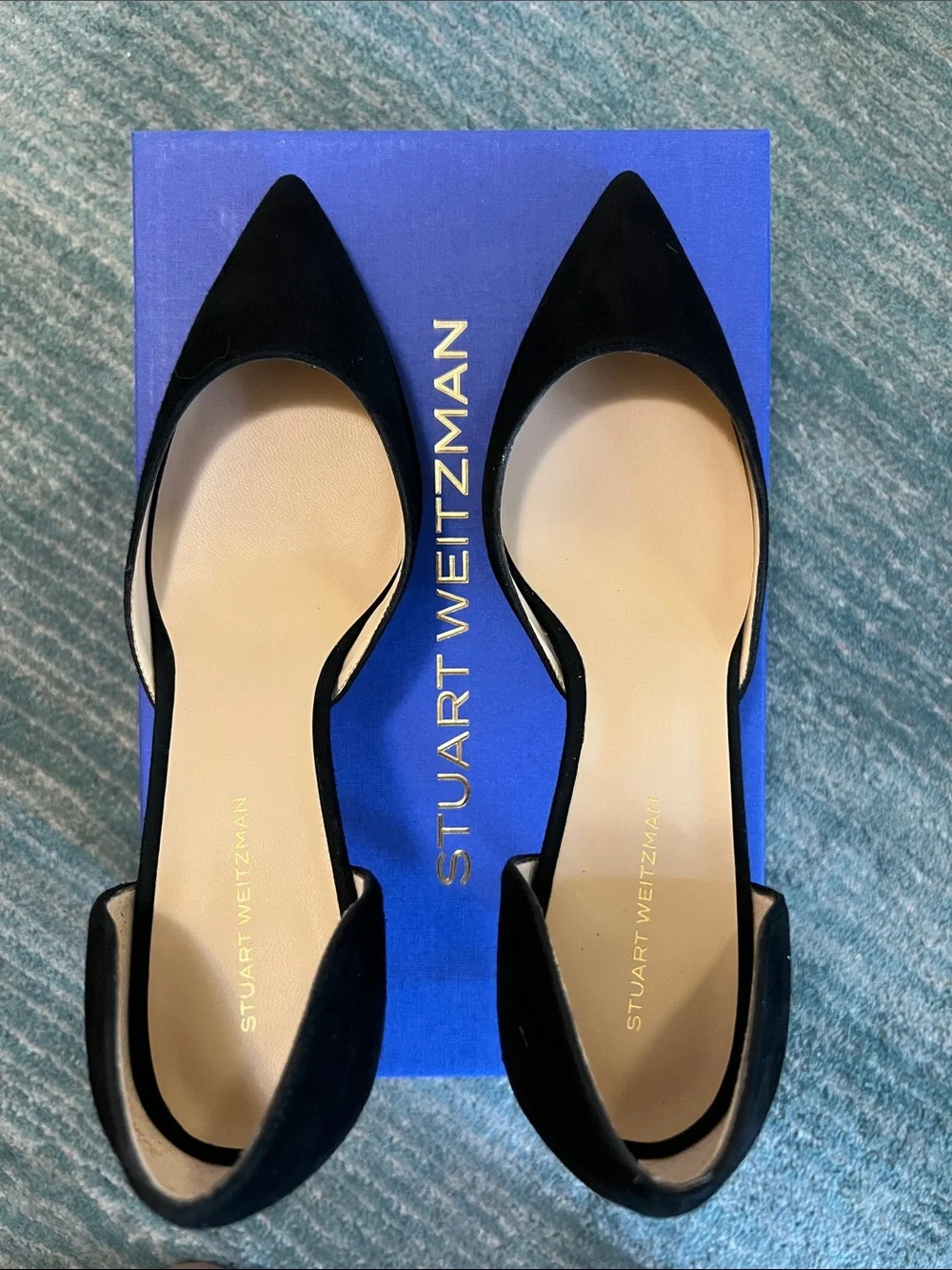 Stuart Weitzman Black Pointed-Toe D'Orsay Pumps